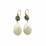Load image into Gallery viewer, Zoisite Crystal with Maiorca Pearl Earrings
