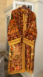 Load image into Gallery viewer, Vintage Kimono with Rich Burgundy Florals
