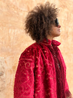 Load image into Gallery viewer, Vintage Red Cropped Kimono Jacket
