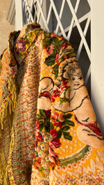 Load image into Gallery viewer, Vintage Kimono Jacket with Cherubs &amp; Bouquets
