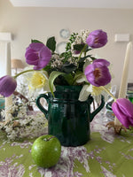 Load image into Gallery viewer, Toile du Jouy Plum &amp; Lime Table Cloth
