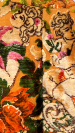 Load image into Gallery viewer, Vintage Kimono Jacket with Cherubs &amp; Green Fringe

