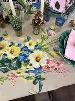 Load image into Gallery viewer, 1950s Spring Flowers Table Cloth
