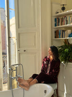 Load image into Gallery viewer, Bordeaux Luxury Velvet Pyjama Set
