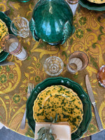 Load image into Gallery viewer, Antique Silk with Gold Peacock Table Cloth
