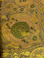 Load image into Gallery viewer, Antique Silk with Gold Peacock Table Cloth
