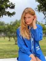 Load image into Gallery viewer, Majorelle Blu Luxury Pyjama Dress Shirt
