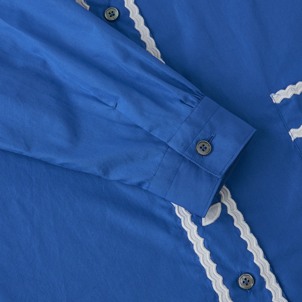 Majorelle Blu Luxury Pyjama Dress Shirt Caramiamay Majorelle Blu Luxury Pyjama Dress Shirt Caramiamay