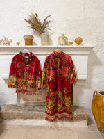 Load image into Gallery viewer, Vintage Kimono with Deep Red Roses
